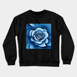 Blue Rose Line Art Crewneck Sweatshirt